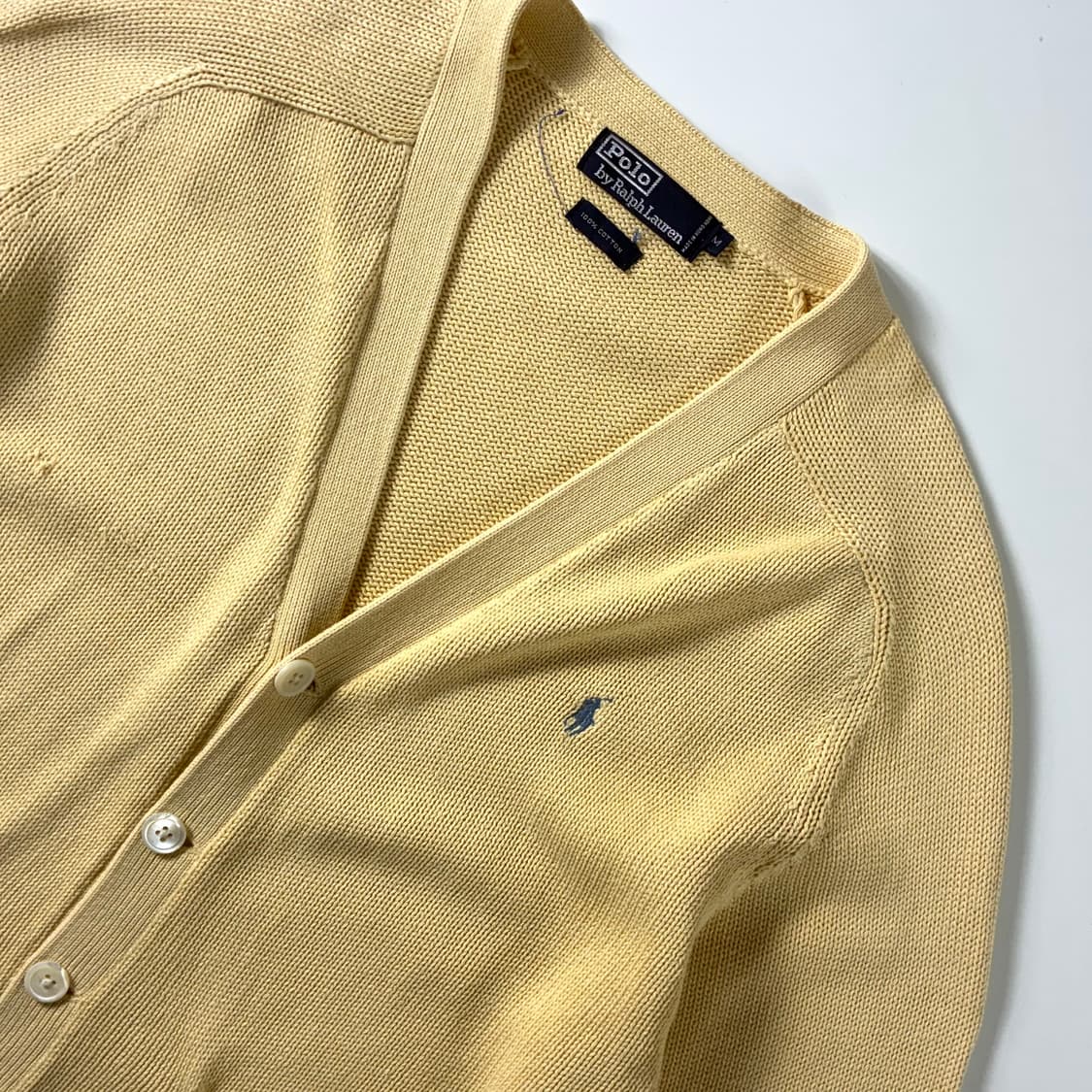 Polo  폴로 랄프로렌 자수 코튼 옐로우 니트 가디건  상품이미지3