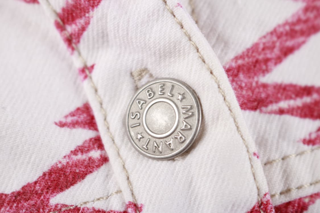 [36] 이자벨마랑 화이트 핑크프린팅 데님 트러커 자켓 상품이미지6