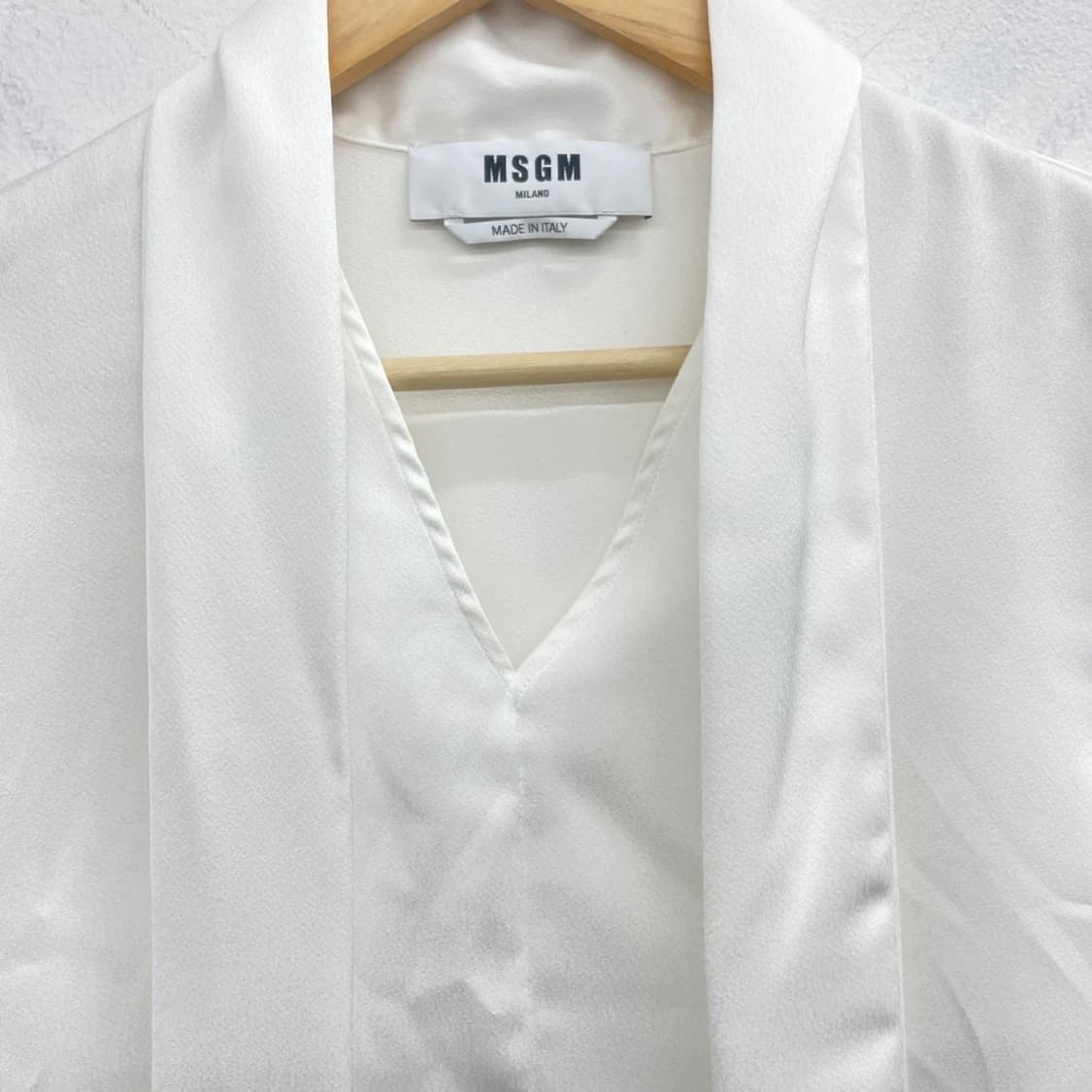 MSGM 실크 타이 화이트 블라우스 상품이미지3