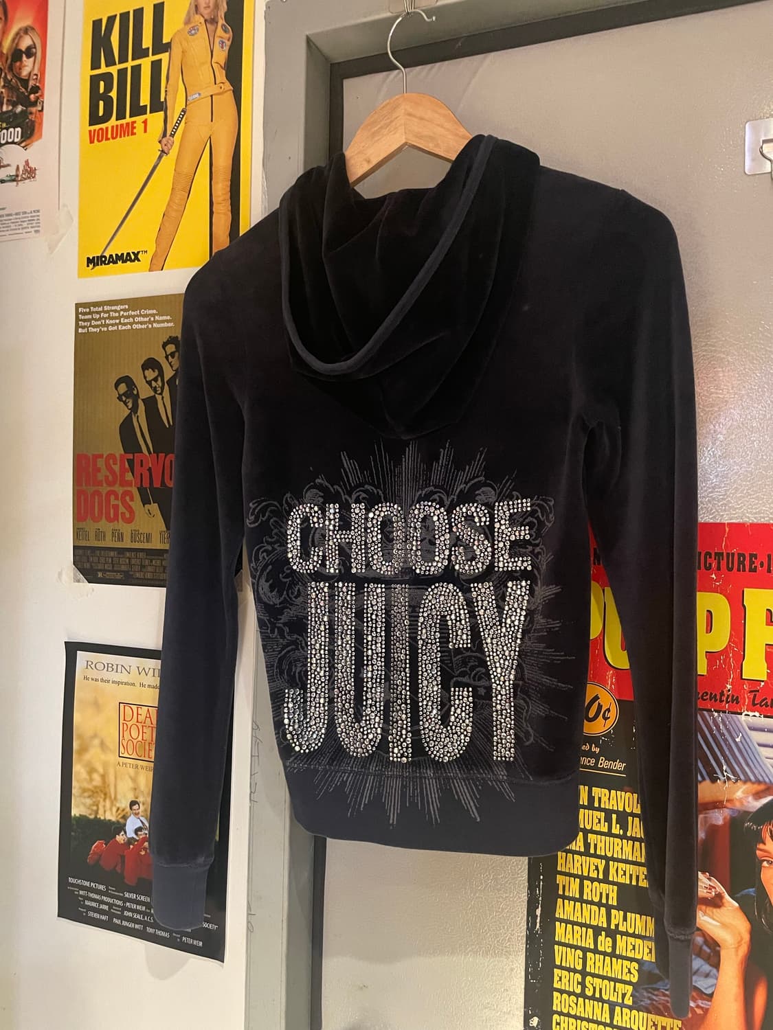 쥬시꾸뛰르 Y2K 벨벳 트랙 후드집업 팬츠 셋업 상품이미지3