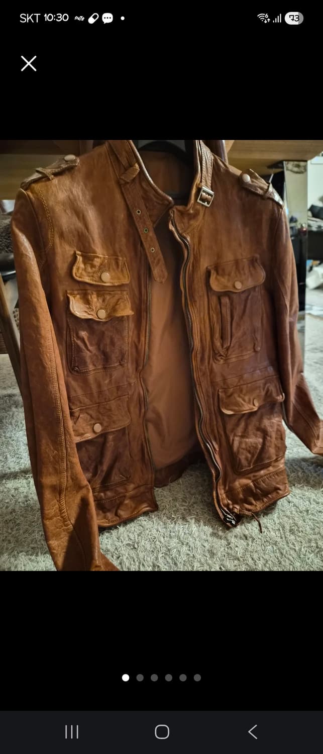 오버핏  워싱램스킨  자켓 상품이미지1