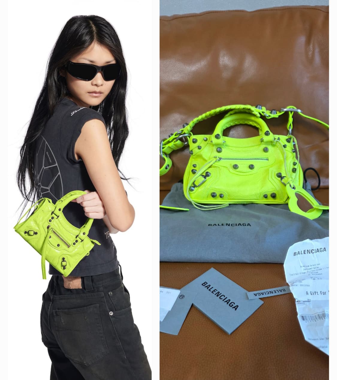 정품 발렌시아가 네오카골 르시티 시티백 모터백 스몰사이즈 네온 색상 상품이미지1