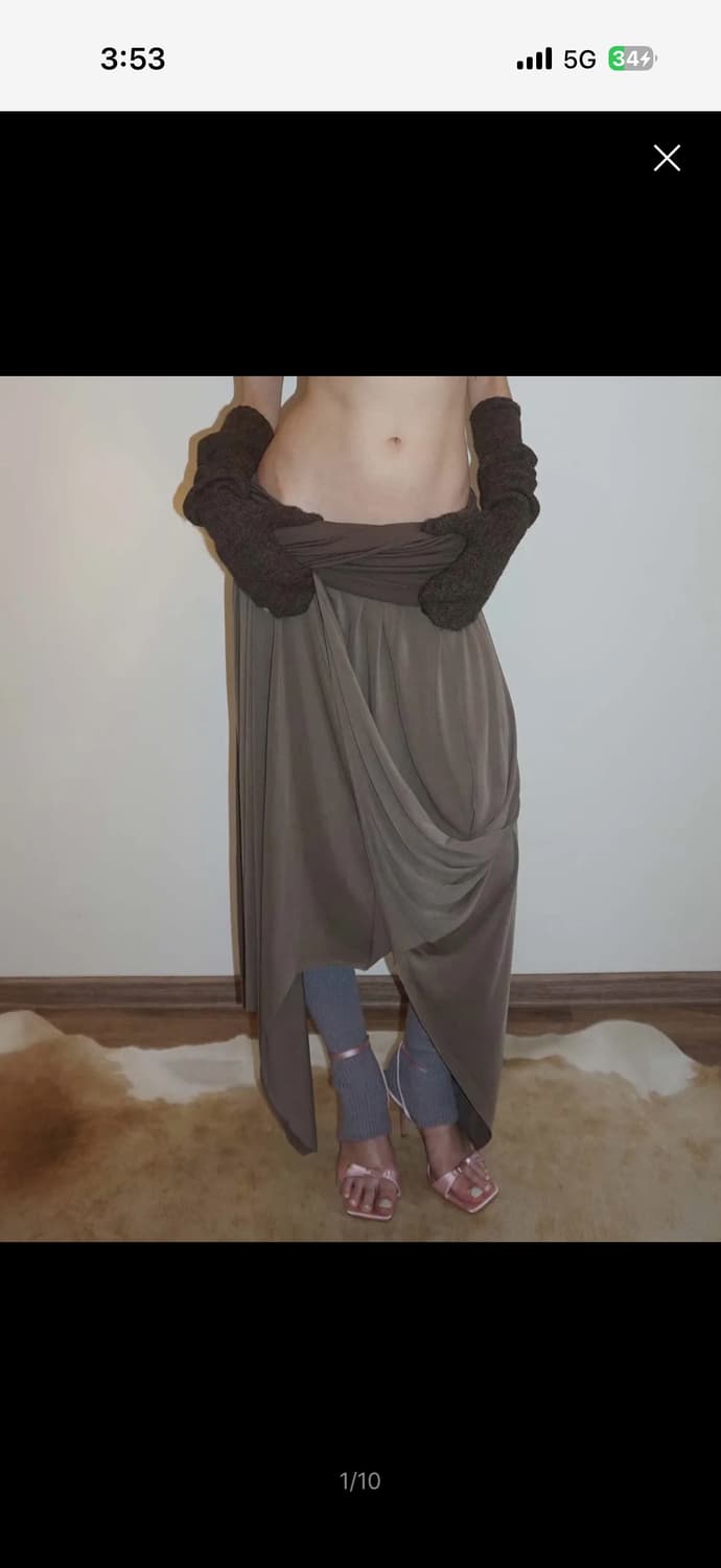 (새상품) Sculptor Unbalance Skirt Ash Brown 상품이미지1