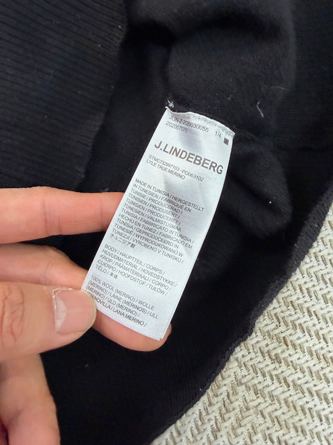 정품) 제이린드버그 남성 블랙 니트 스웨터 XL 상품이미지7