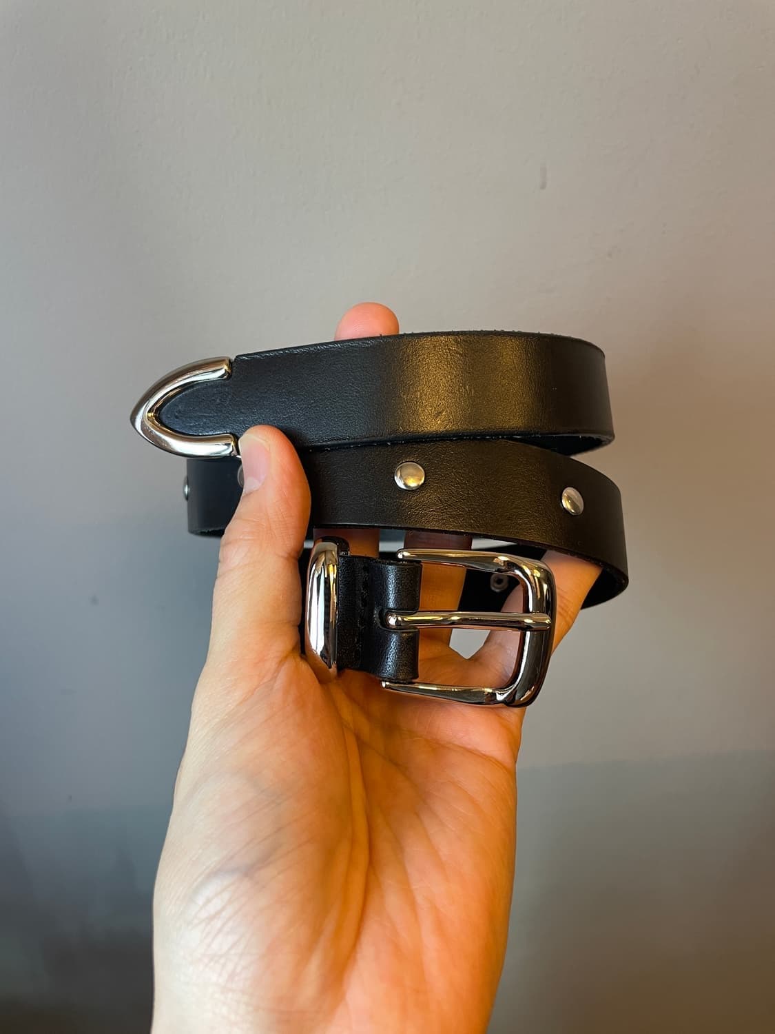 REAL LEATHER STUDS BELT 상품이미지1