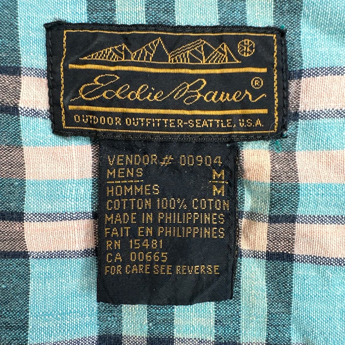 에디바우어 빈티지 마드라스 체크 반팔 셔츠 그린 M  상품이미지6