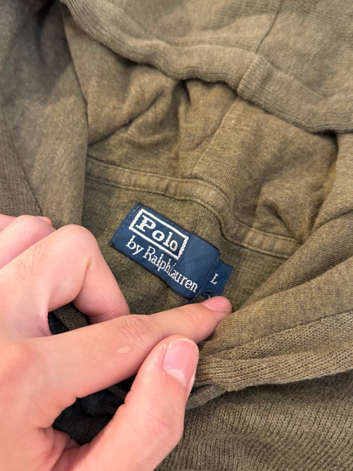 폴로 랄프로렌 와플 니트 후드티 올리브 그린 상품이미지4