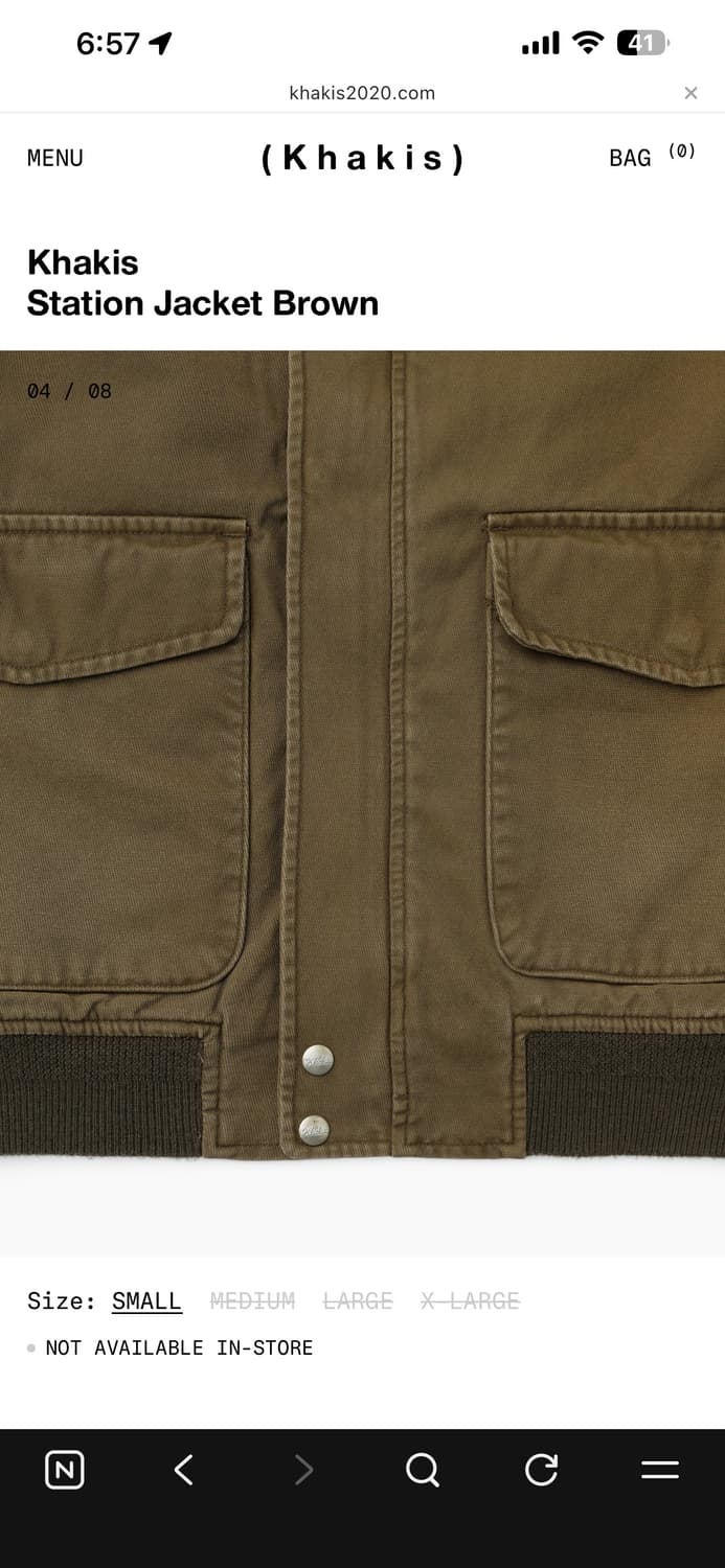 카키스 스테이션 자켓 XL 브라운 상품이미지4