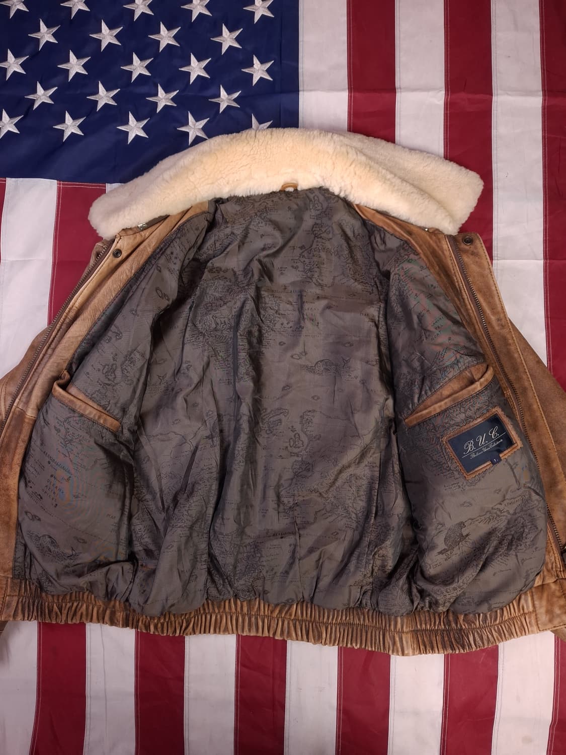 90's 일본판 리얼레더 밀리터리 항공자켓 상품이미지7