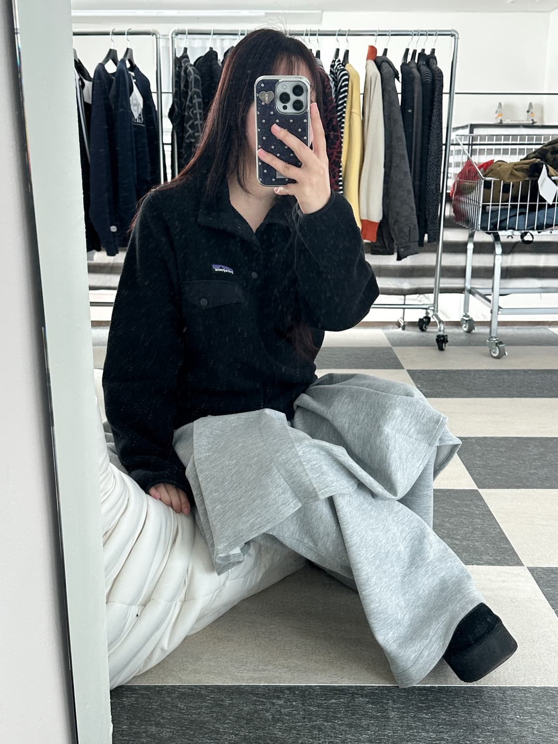 파타고니아 신칠라 올블랙 스냅 플리스 상품이미지3