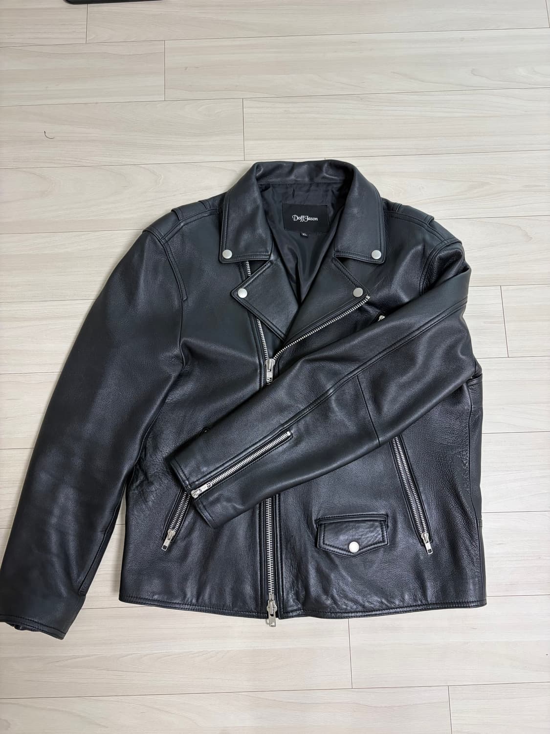 도프제이슨 램스킨 양가죽 더블 라이더 자켓 XL 상품이미지2