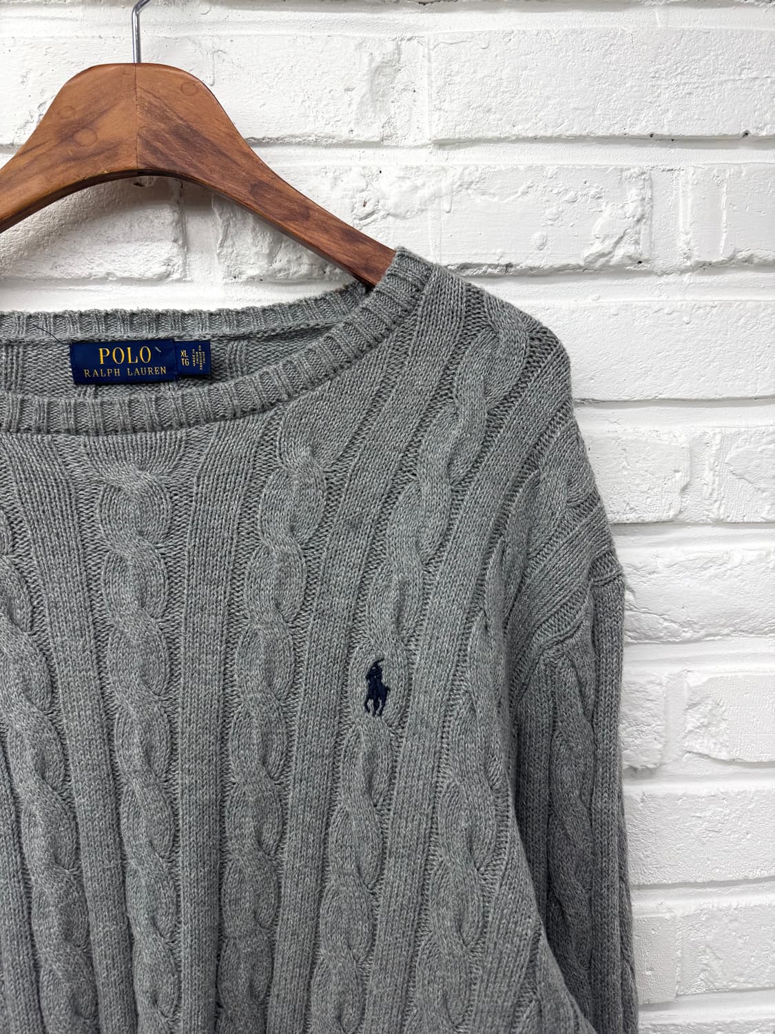 폴로 그레이 케이블 니트 상품이미지4