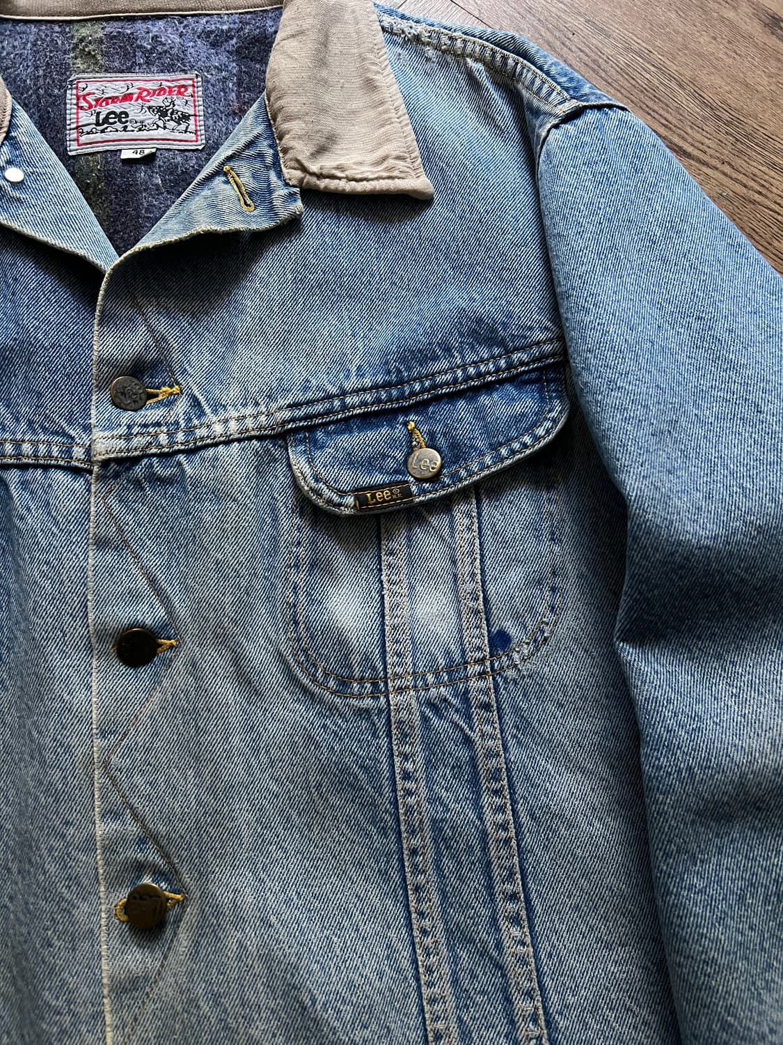 [2XL]90's Lee USA 스톰라이더 블랭킷 데님 트러커 자켓 R3 상품이미지3
