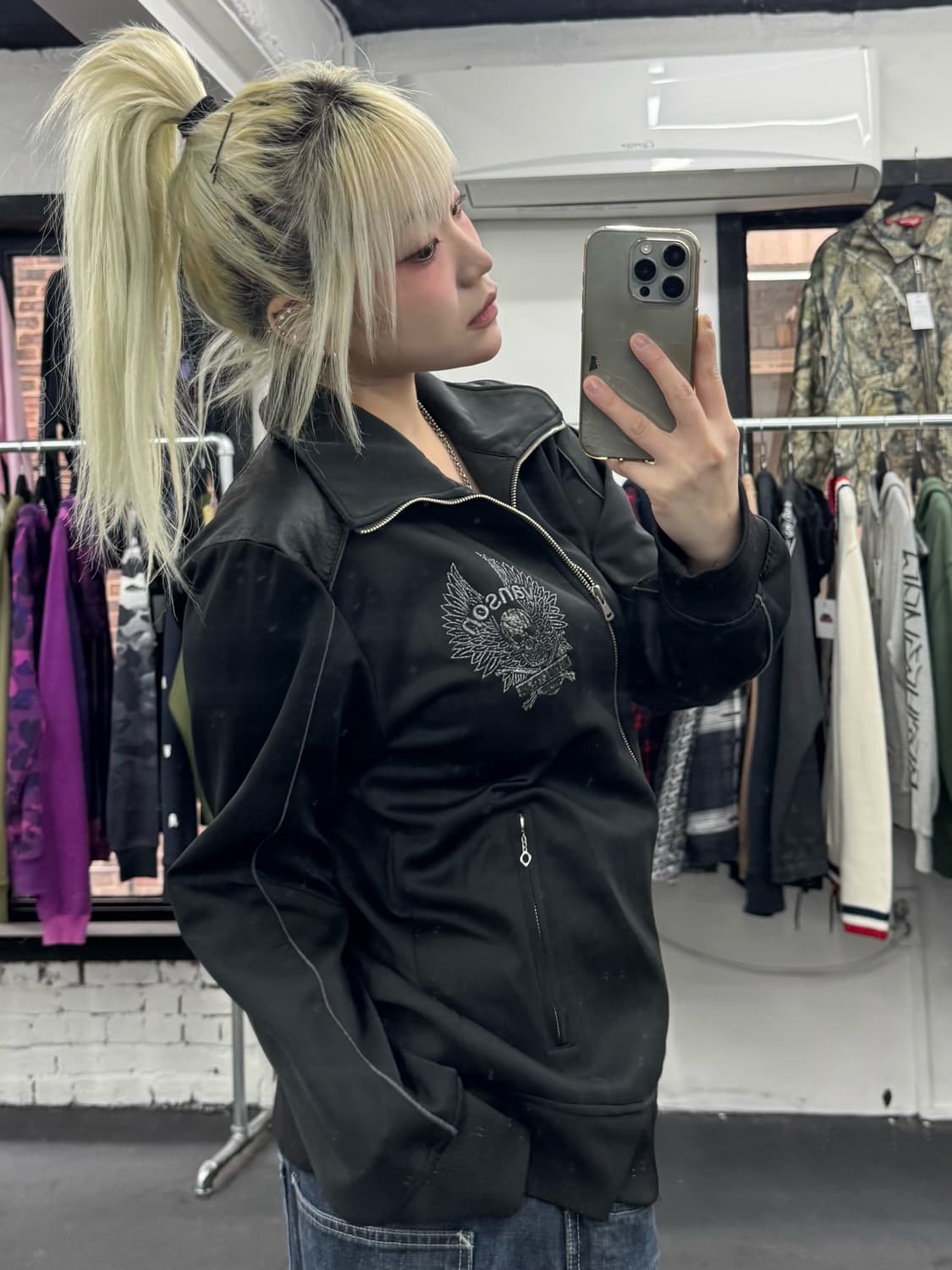 밴슨 레더 빅로고 투웨이 져지 상품이미지1