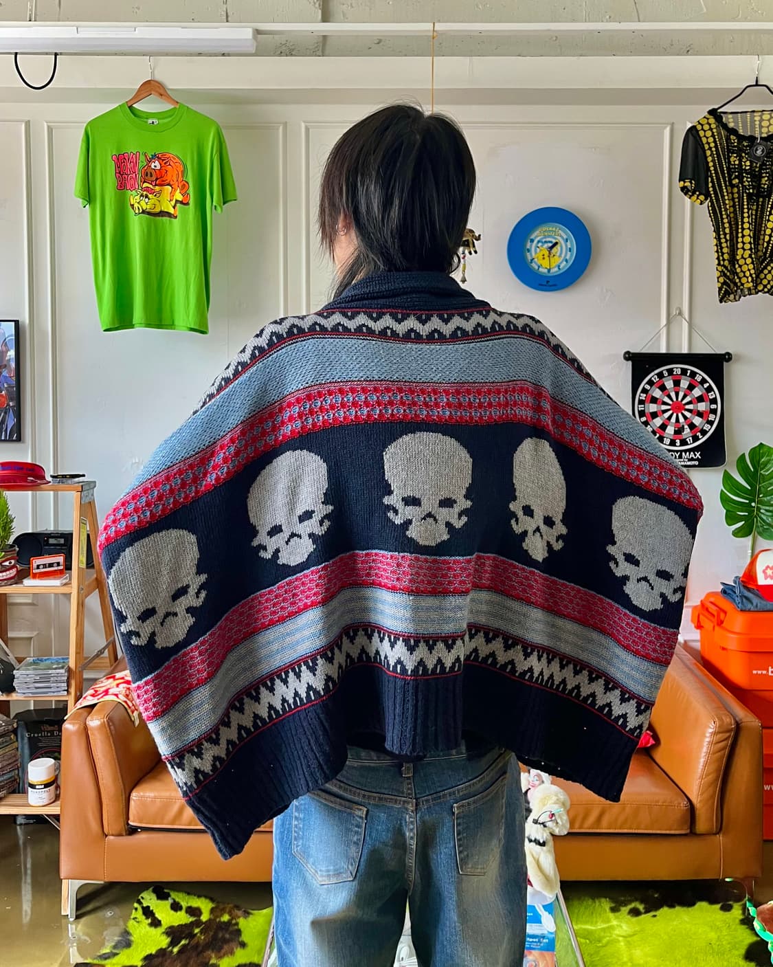 Jpn Vintage Skull Dolman Knit Cardigan 상품이미지3