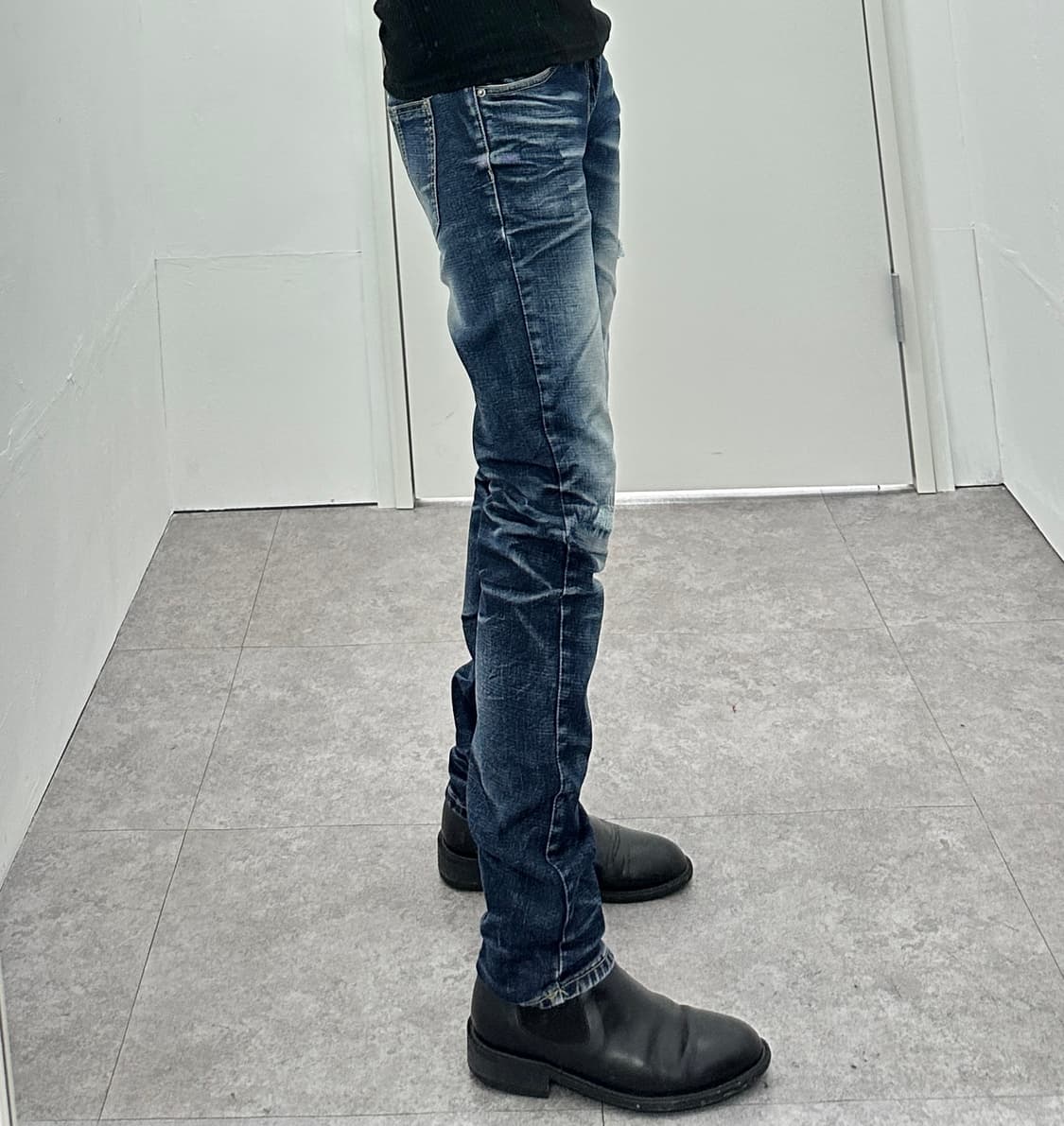 Vintage fade lines washing denim jeans 상품이미지2