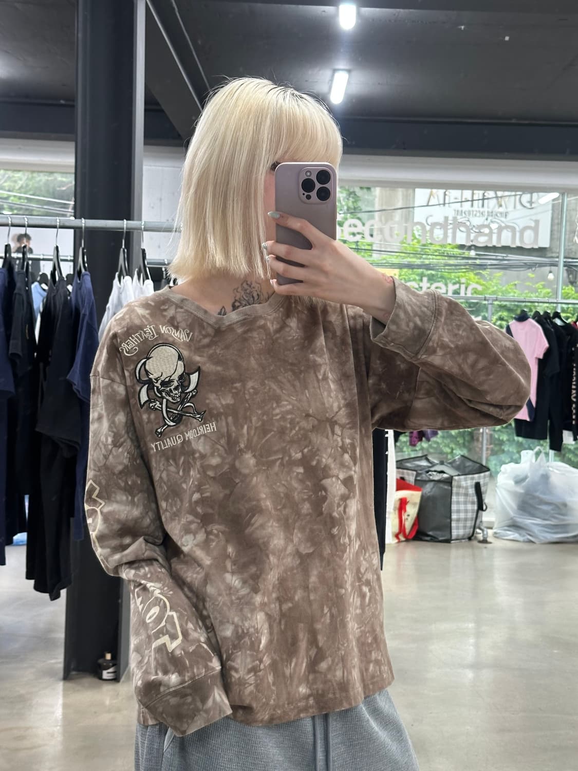 벤슨 톰과제리 자수 타이다이 긴팔 롱슬리브 브라운 상품이미지1