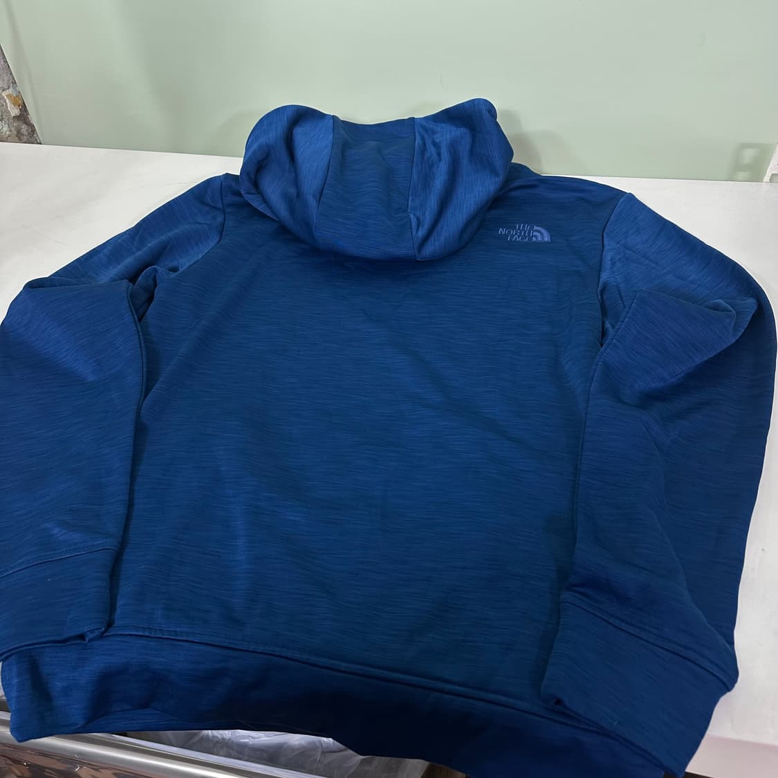 M-L 95 노스페이스 기본로고 블루 폴리후드티 남여공용 상품이미지6