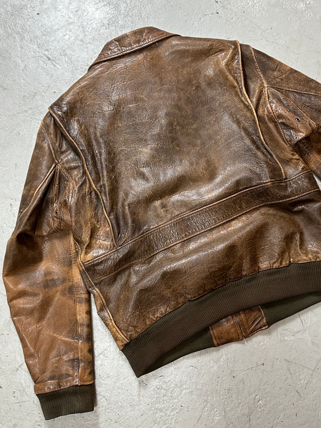 90's 빈티지 레더 봄버 자켓 빈티지 A2 디스 레더 자켓 상품이미지6
