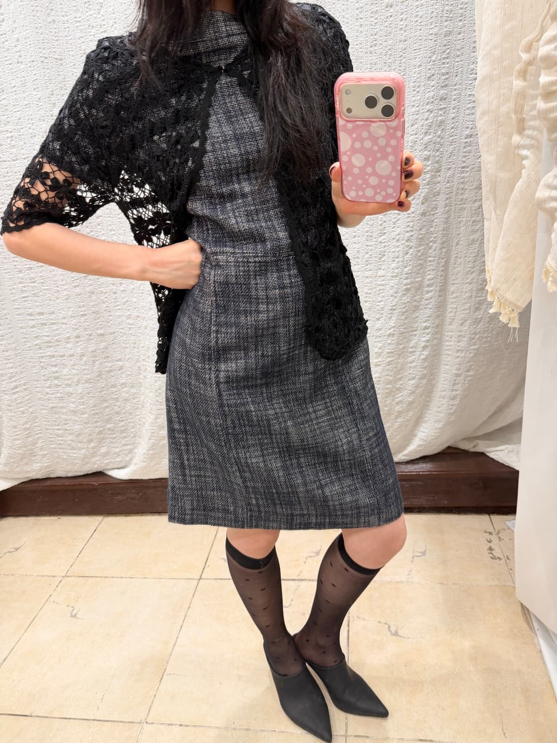 Black net cardigan 상품이미지1