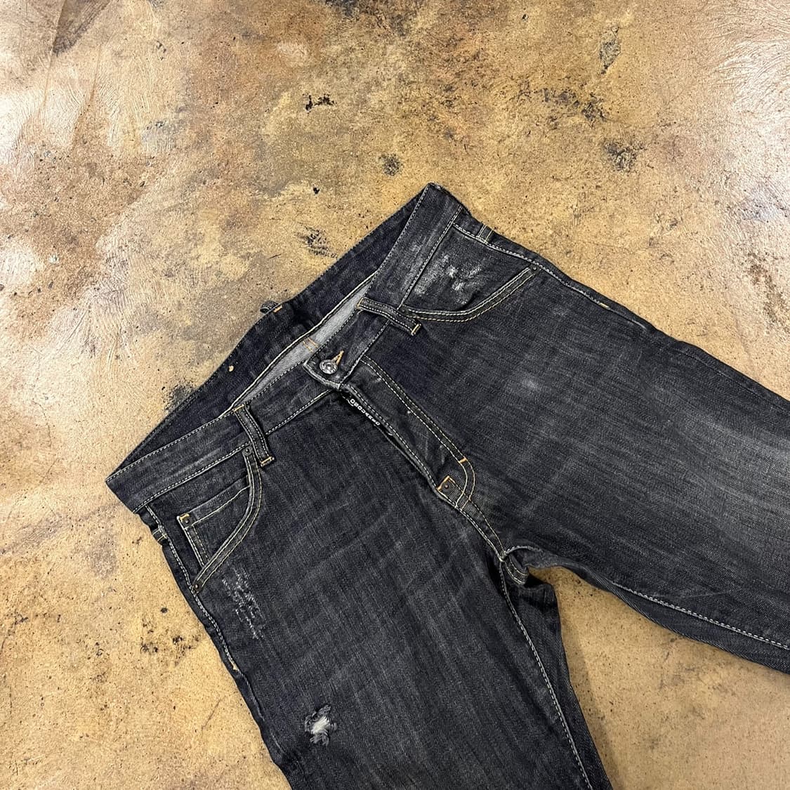 [정품/46] 디스퀘어드2 블랙 데미지 워싱 청바지 b19 상품이미지1