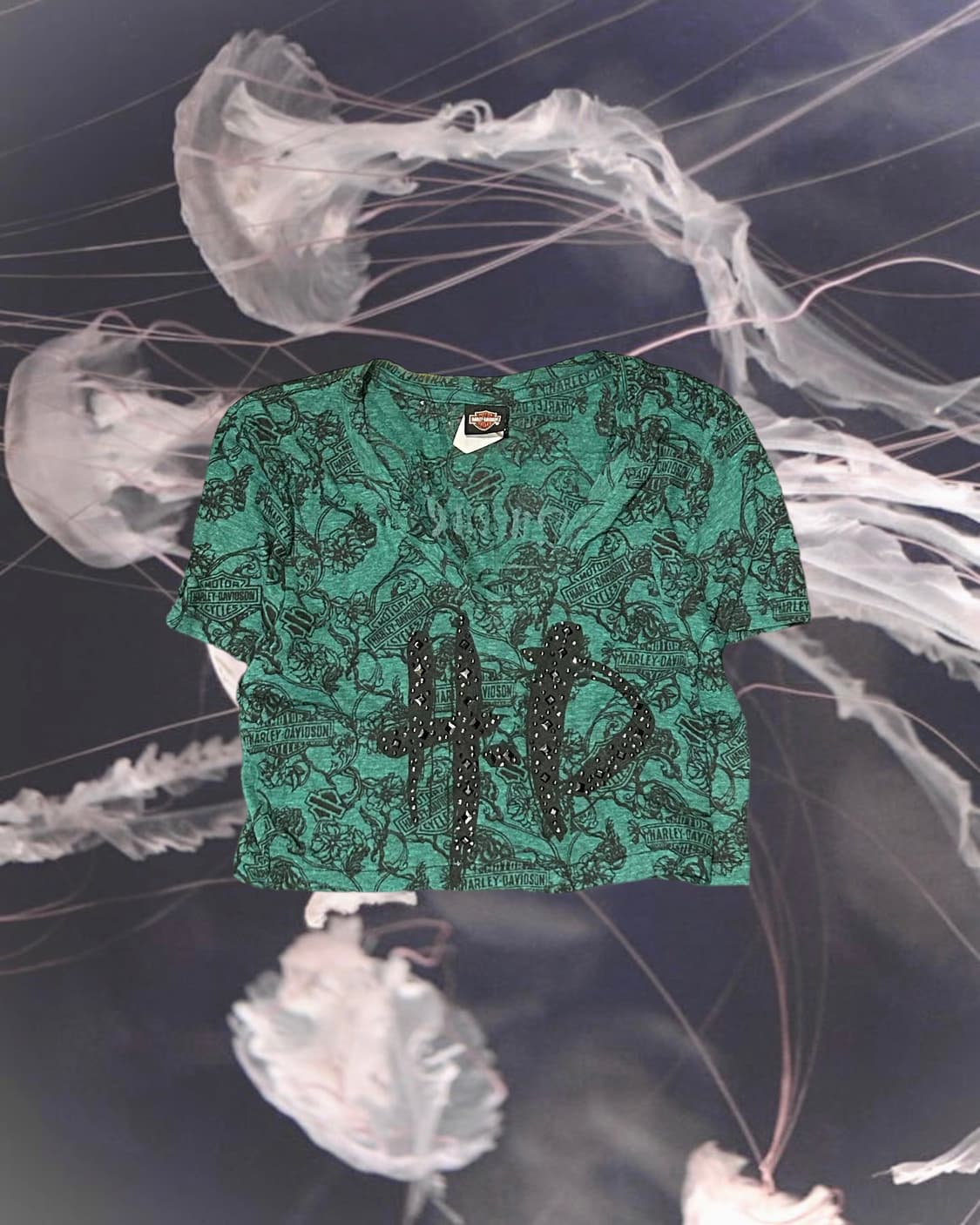 할리데이비슨 리메이크 크롭 반팔 상품이미지1