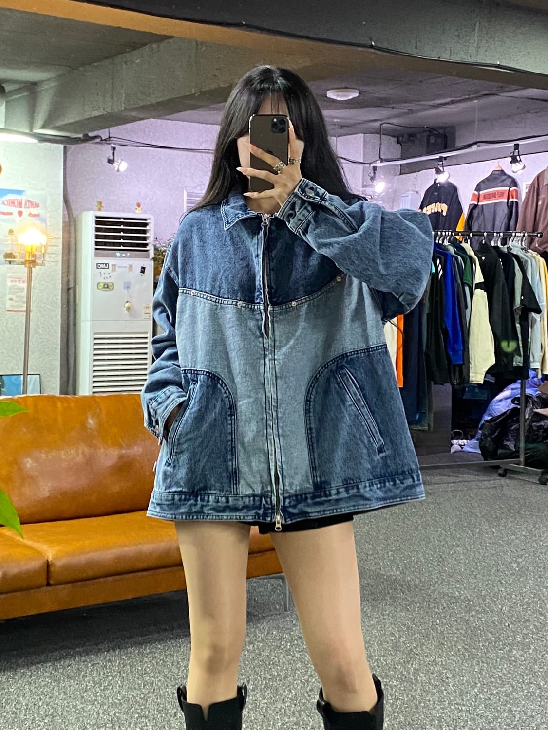 크리틱 웜홀 로고 투톤 데님 자켓 B5224 상품이미지1
