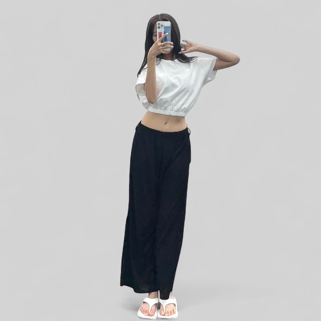 (WOMEN M)90'S 아디다스 크롭 반팔-Y296 상품이미지2