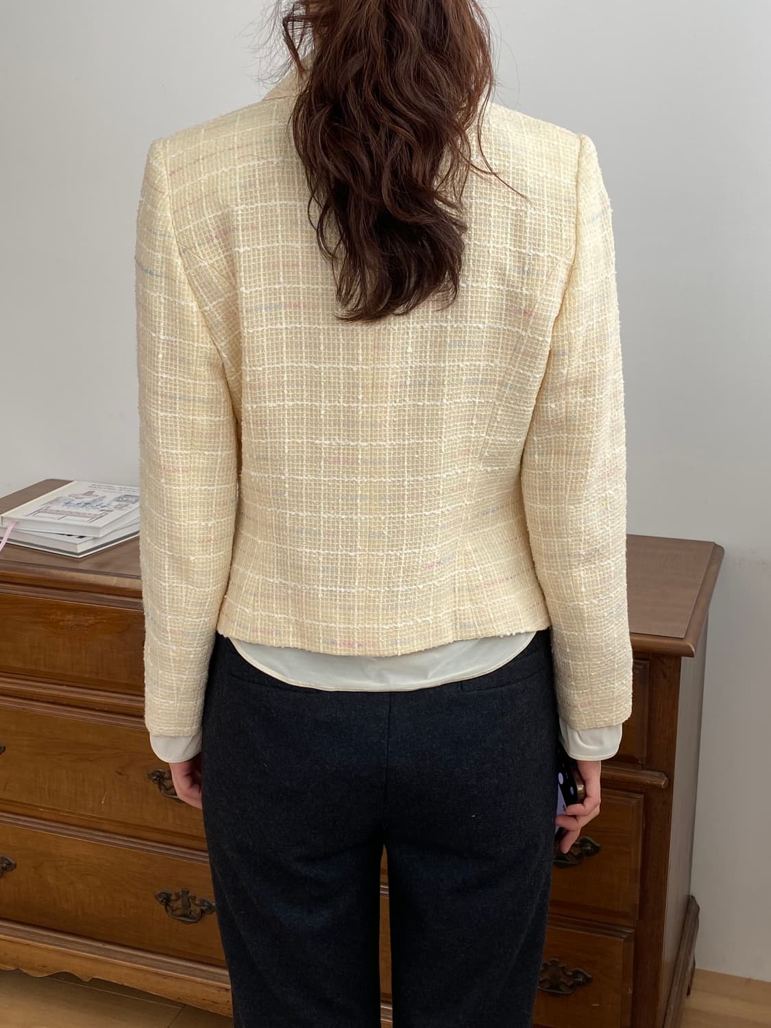 버터 아이보리 빈티지 트위드 재킷 상품이미지9
