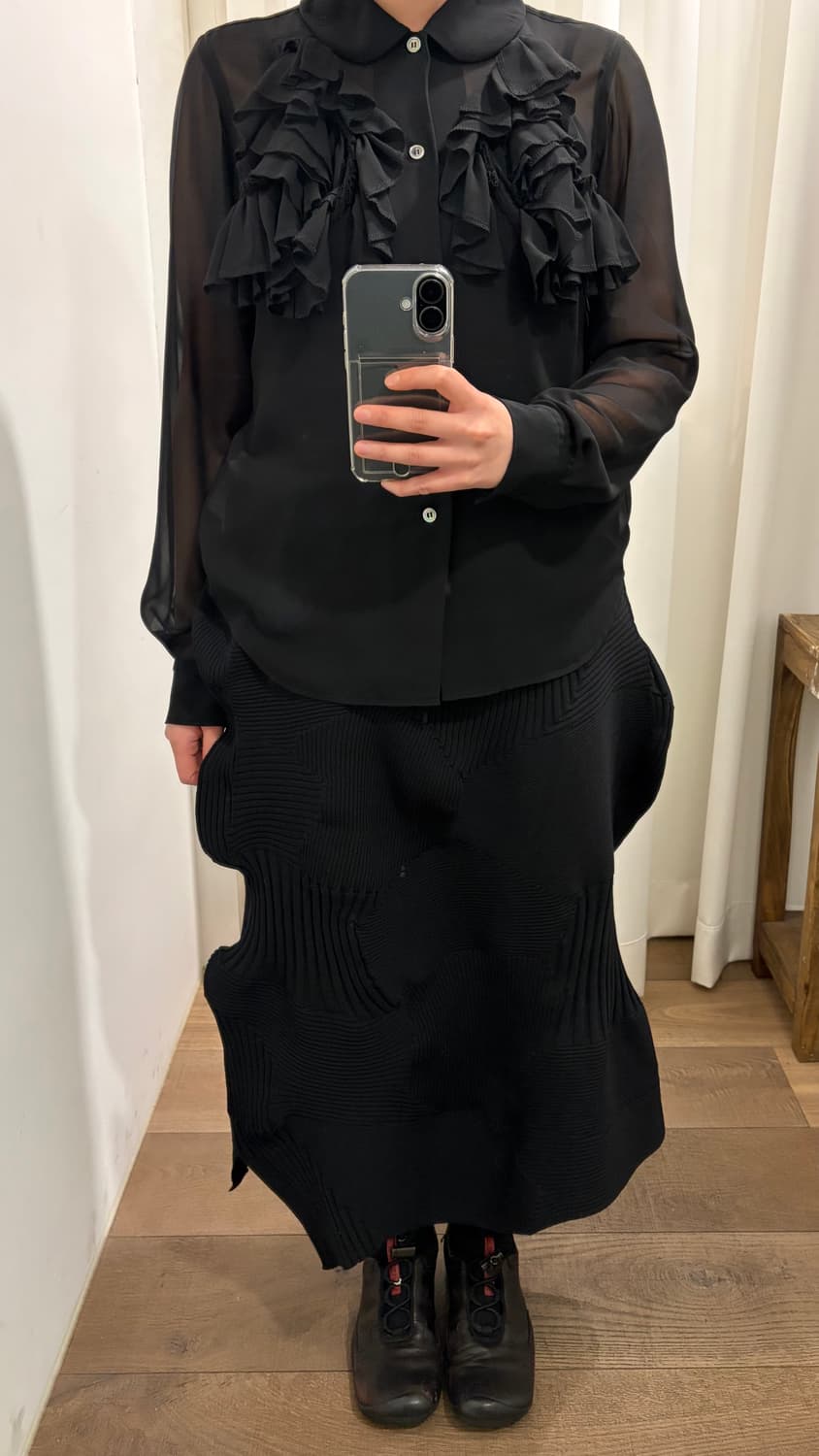 Double Ruffle Sheer Blouse 상품이미지2