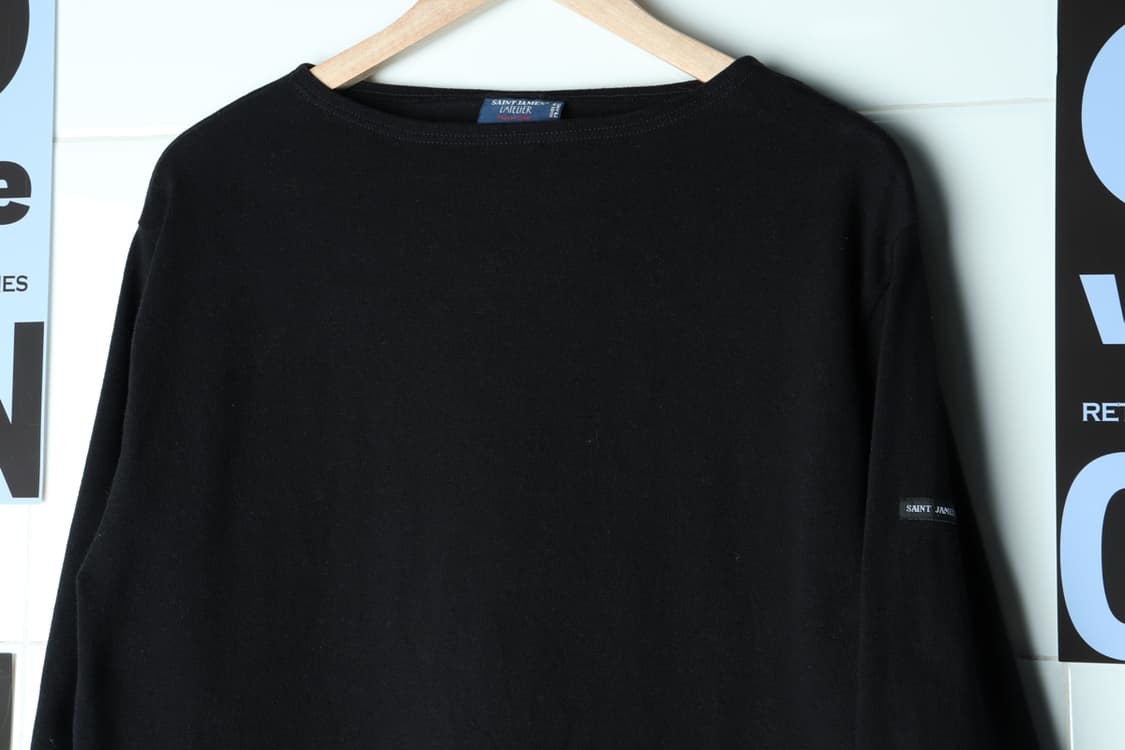 (L-XL) 세인트제임스 긴팔티셔츠 블랙 무지 아메카지-H30012 상품이미지3