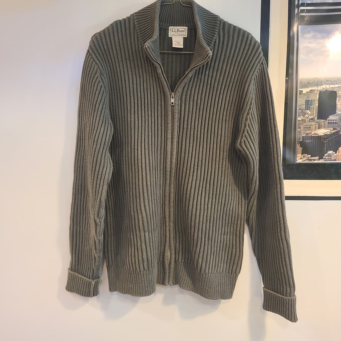 L.L.Bean 풀집업니트(카키) 상품이미지1