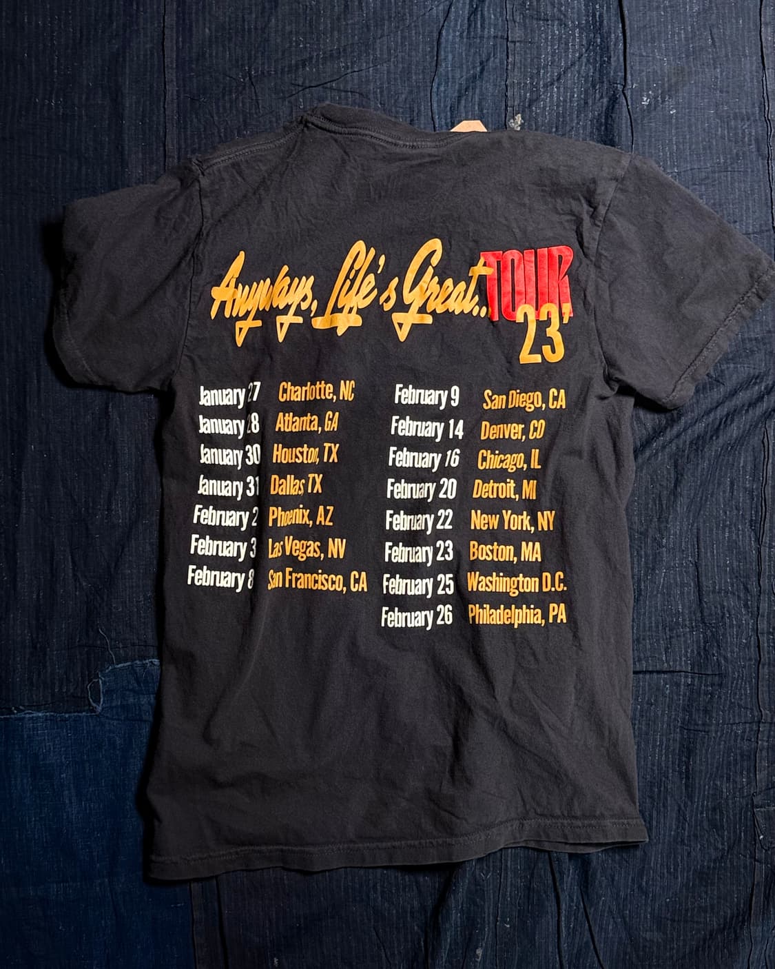 글로릴라 2023 애니웨이, 라이프 그레이트 투어 그래픽 티셔츠 S 상품이미지1