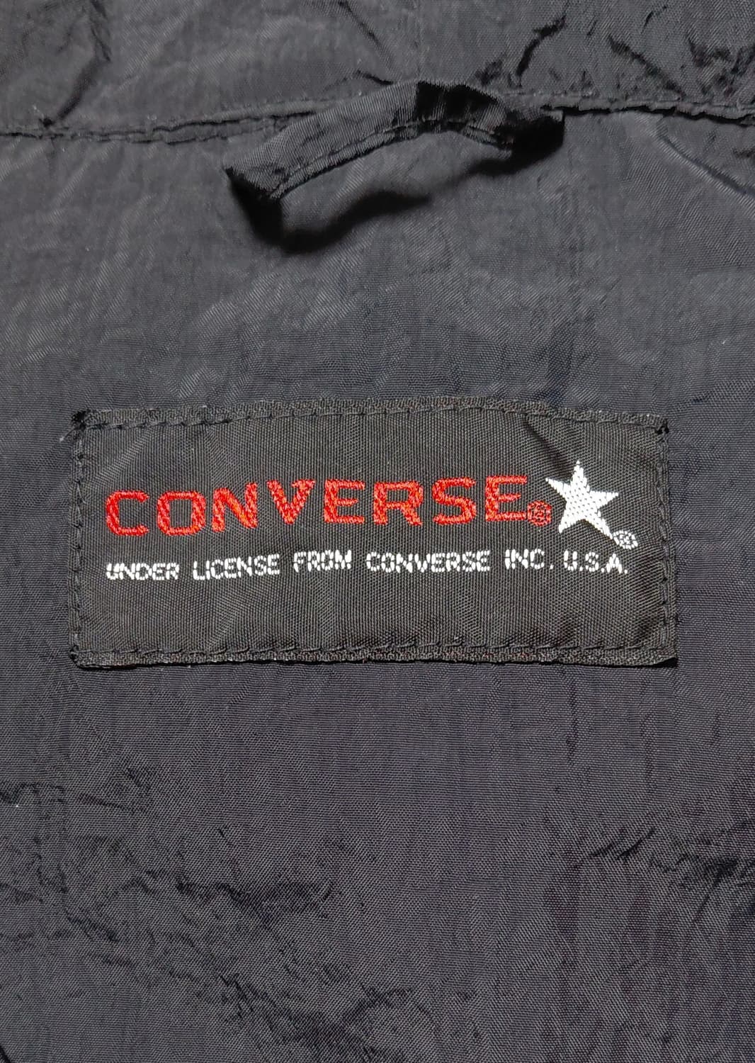 [95] CONVERSE 올블랙 로고 자수 아노락 바람막이(남녀공용) 상품이미지6