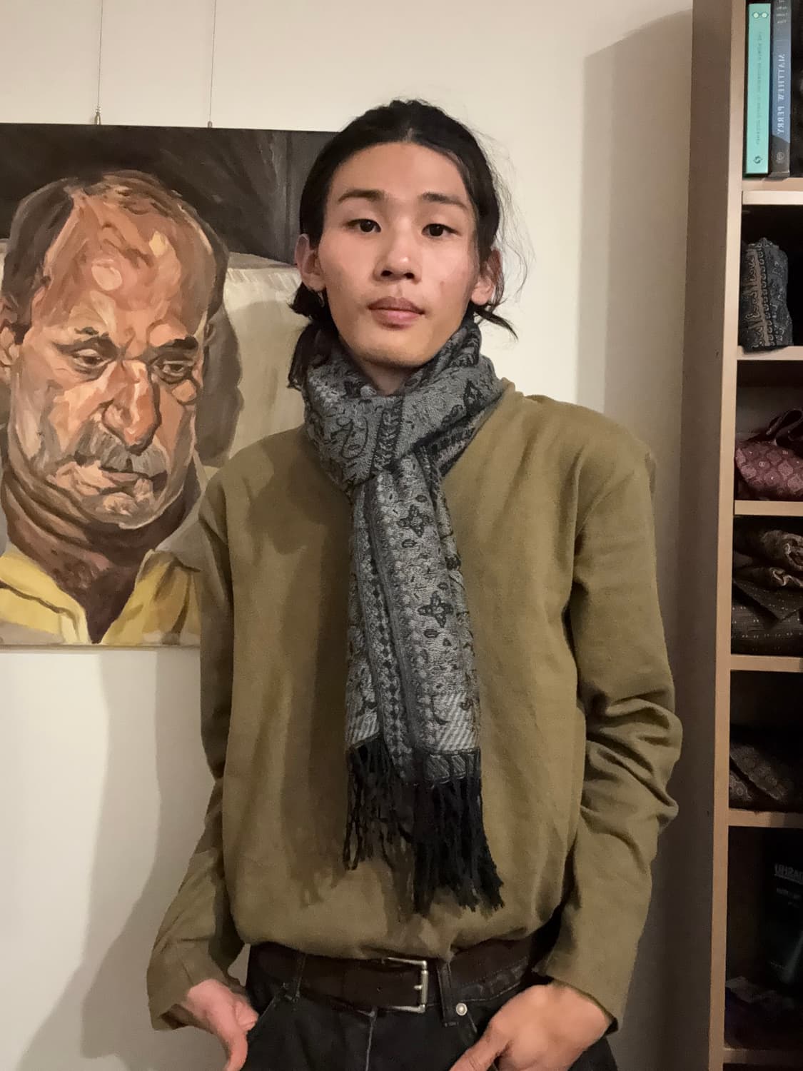 그레이 페이즐리 머플러 상품이미지3