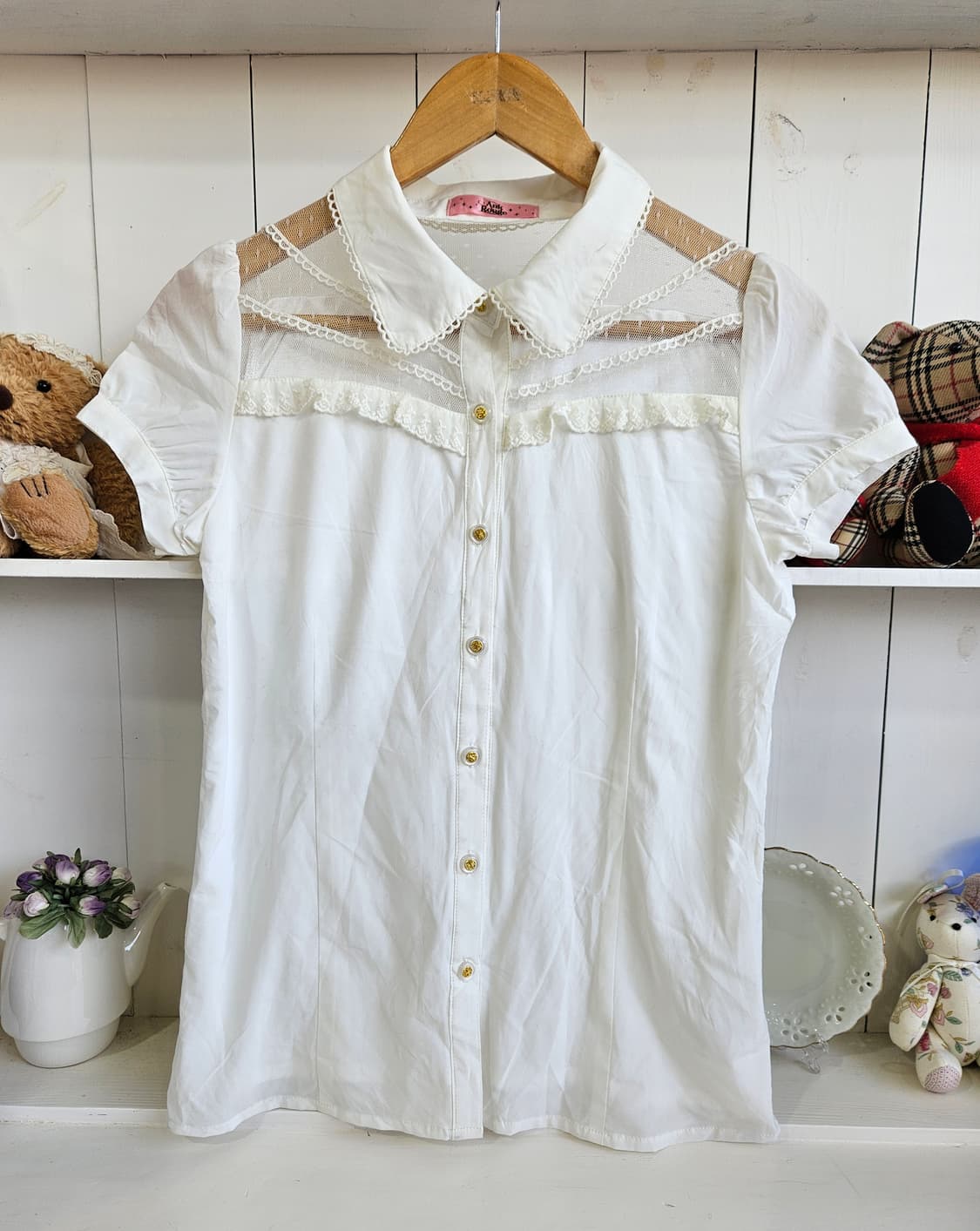 Ank Rouge 레이스 세일러카라 블라우스 상품이미지1