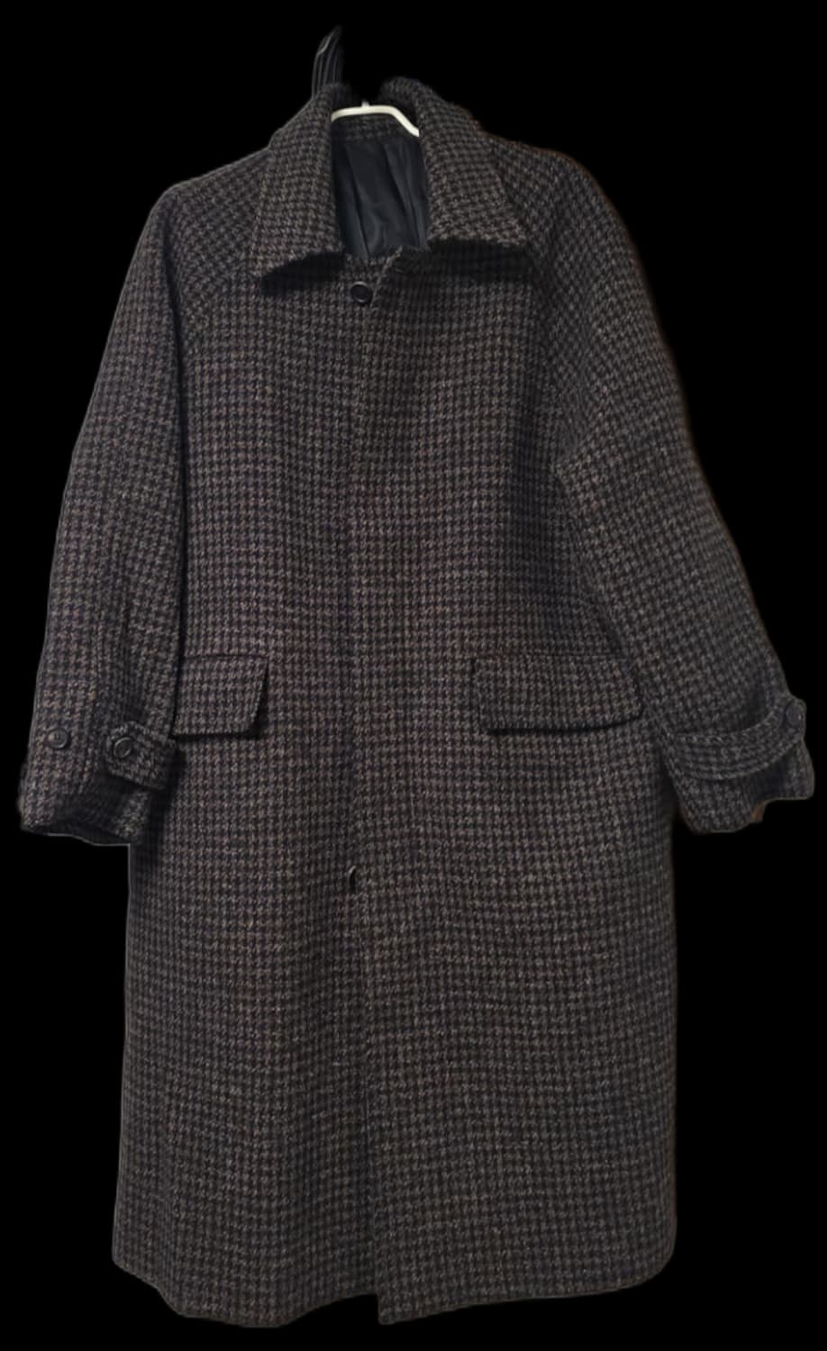 알렌느 3D 체크 울 발마칸 브라운 맥코트 상품이미지1