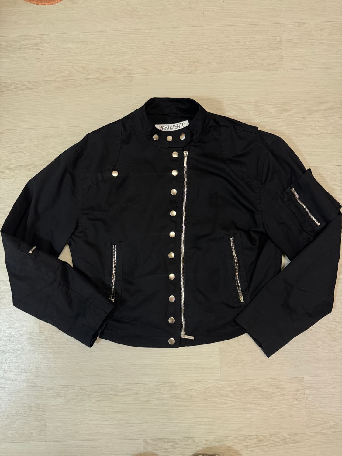 파르티멘토 우먼 라이트 코튼 바이커 자켓 블랙 M 상품이미지6