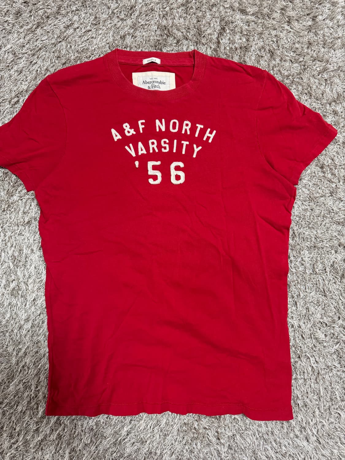 [M] 아베크롬비앤피치 레드 반팔 티셔츠 상품이미지2