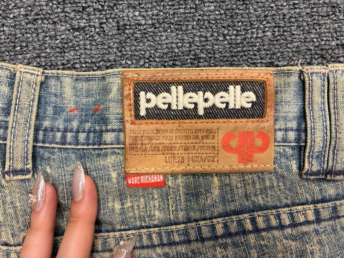 34)Pellepelle 빈티지 와펜 자수 디테일 워싱 데님팬츠 상품이미지8