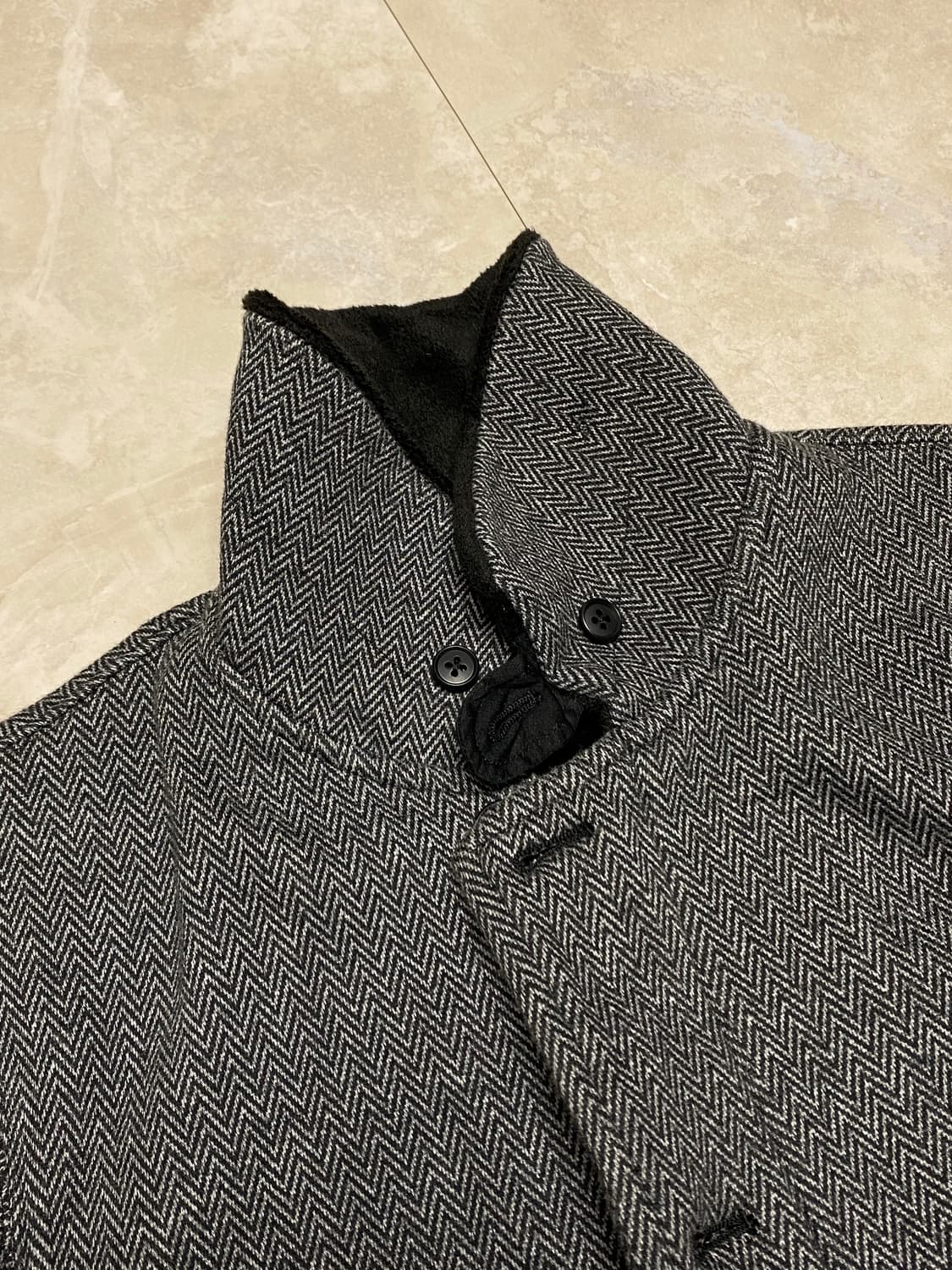 타케오 키쿠치 폭스퍼 그레이 헤링본 클럽 카라 자켓 2 상품이미지5