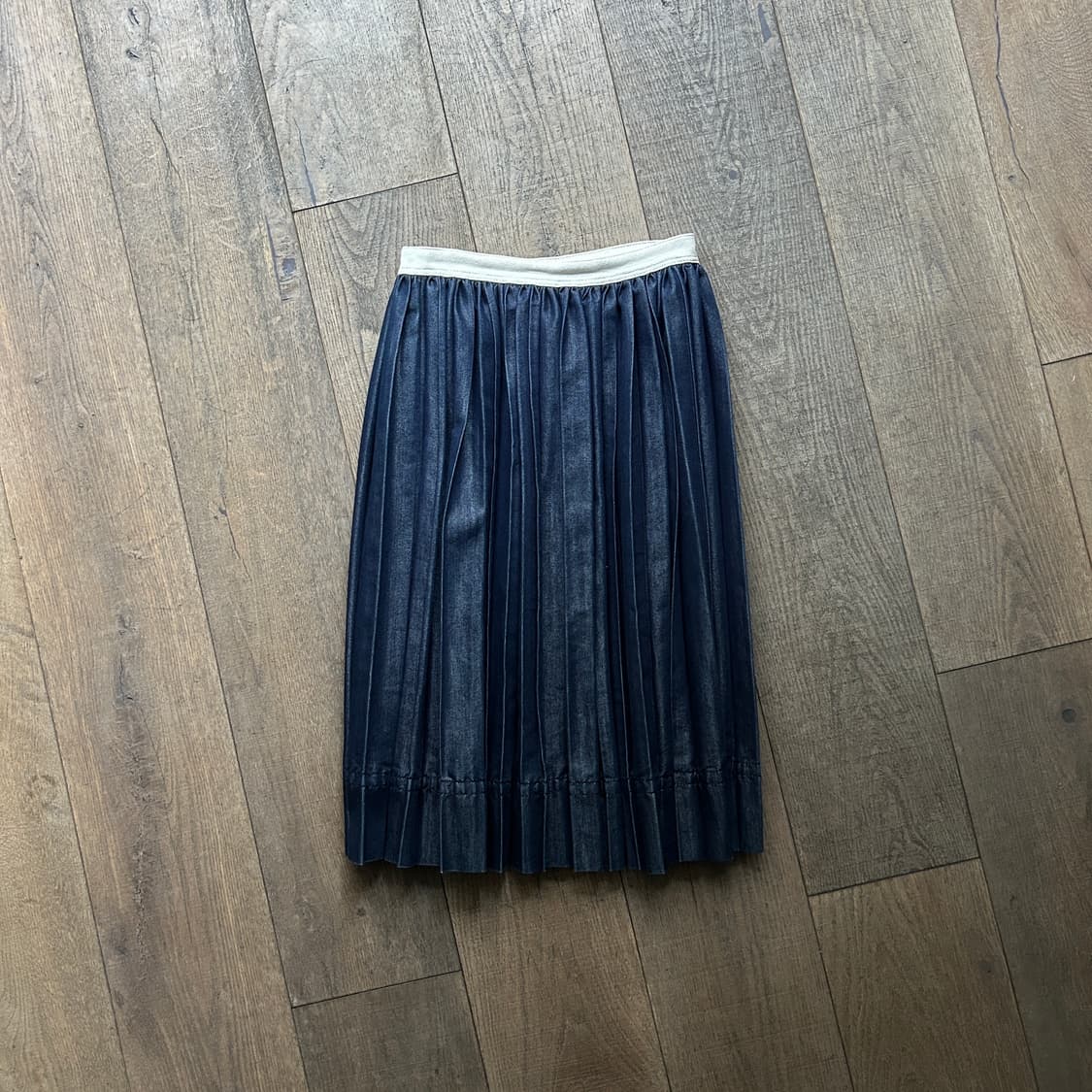 Stitch Pleats Denim Skirt 상품이미지1
