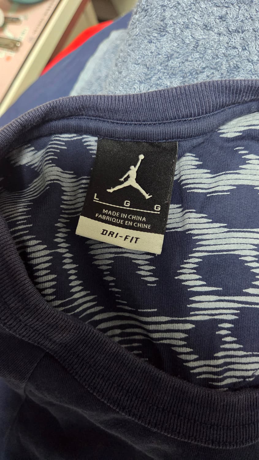 [us L, 체감 M-L] 조던 코끼리 패턴 코어 반팔 티셔츠 네이비 상품이미지4