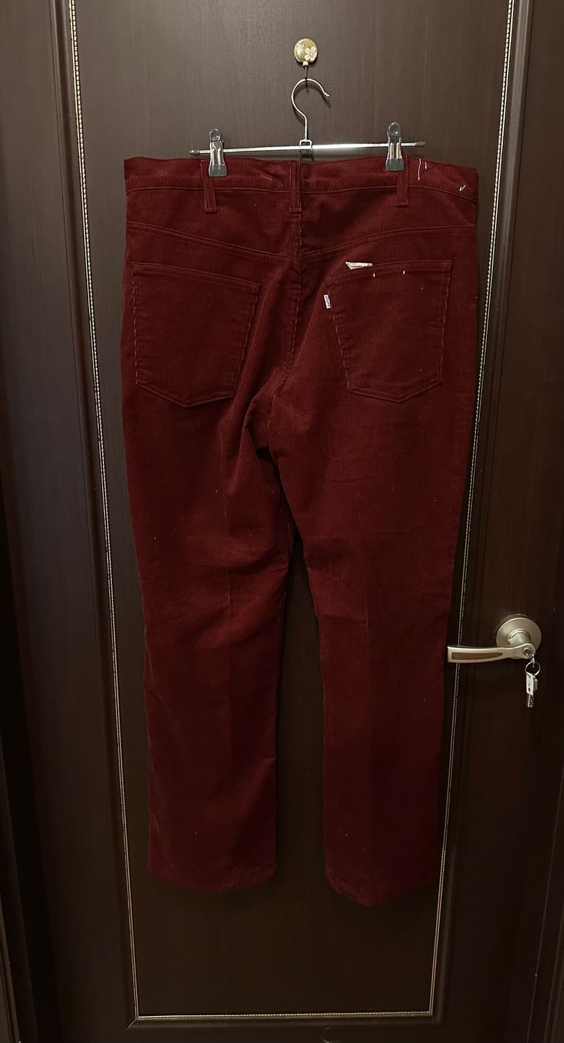 80s!! 38X31 데드스탁 리바이스 519 버건디 코듀로이 팬츠 상품이미지2