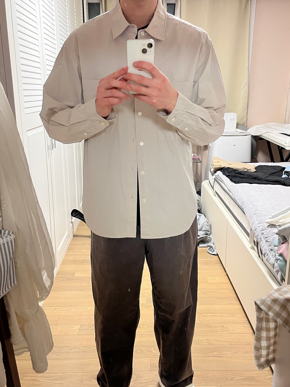 노드아카이브 레이지 빅 셔츠 애쉬 그레이 0사이즈 상품이미지1