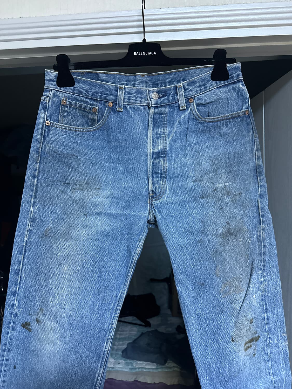 [36x33] 90s 빈티지 리바이스 501xx 연청 데님 팬츠 상품이미지2