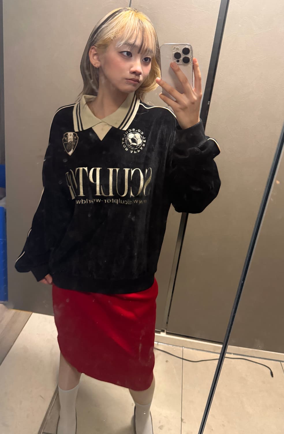 빈티지 레드 포인트 스포티 코디⚽️❤️ 상품이미지1