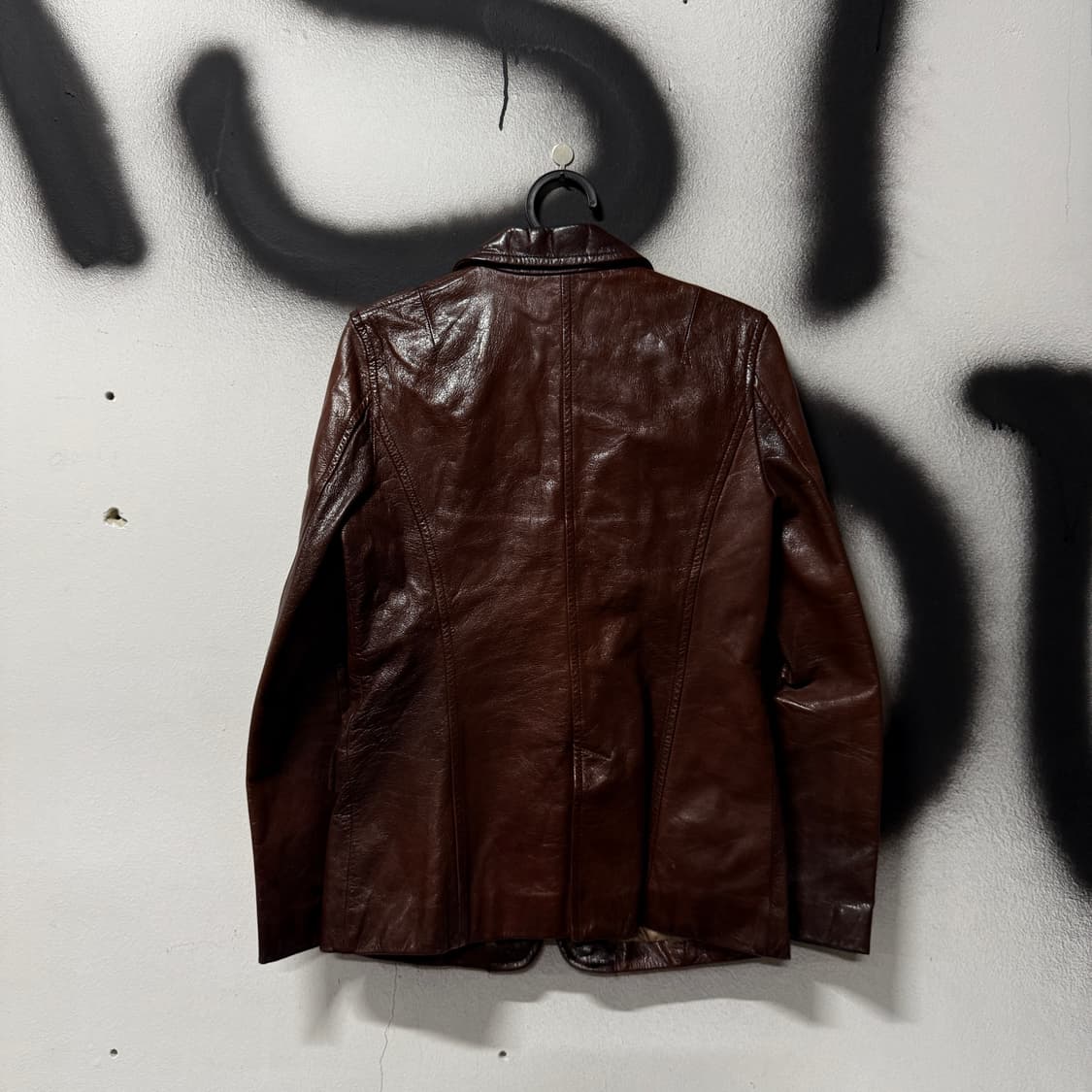 쉐비뇽 100% 쉽스킨 왁스코팅 유광 양가죽 싱글 블레이저 자켓 상품이미지2