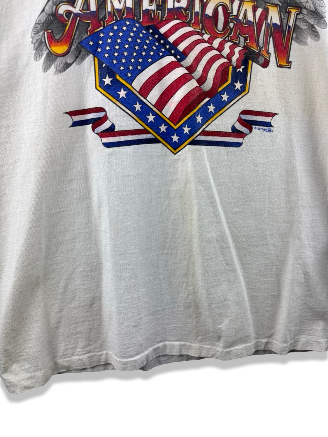 90S 미국제 성조기 이글 싱글스티치 티셔츠2465 상품이미지3