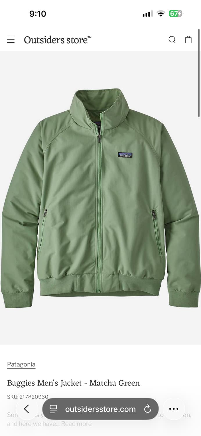 Patagonia Baggies Jacket Matcha Green  상품이미지3